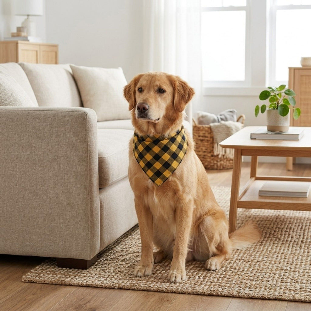 Red Plaid Pet Bandana Scarf Tie-On Triangle Neck Accessory Classic Buffalo Check