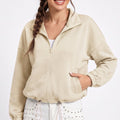 Quilted Full Zip Jacket with Collared Neckline
