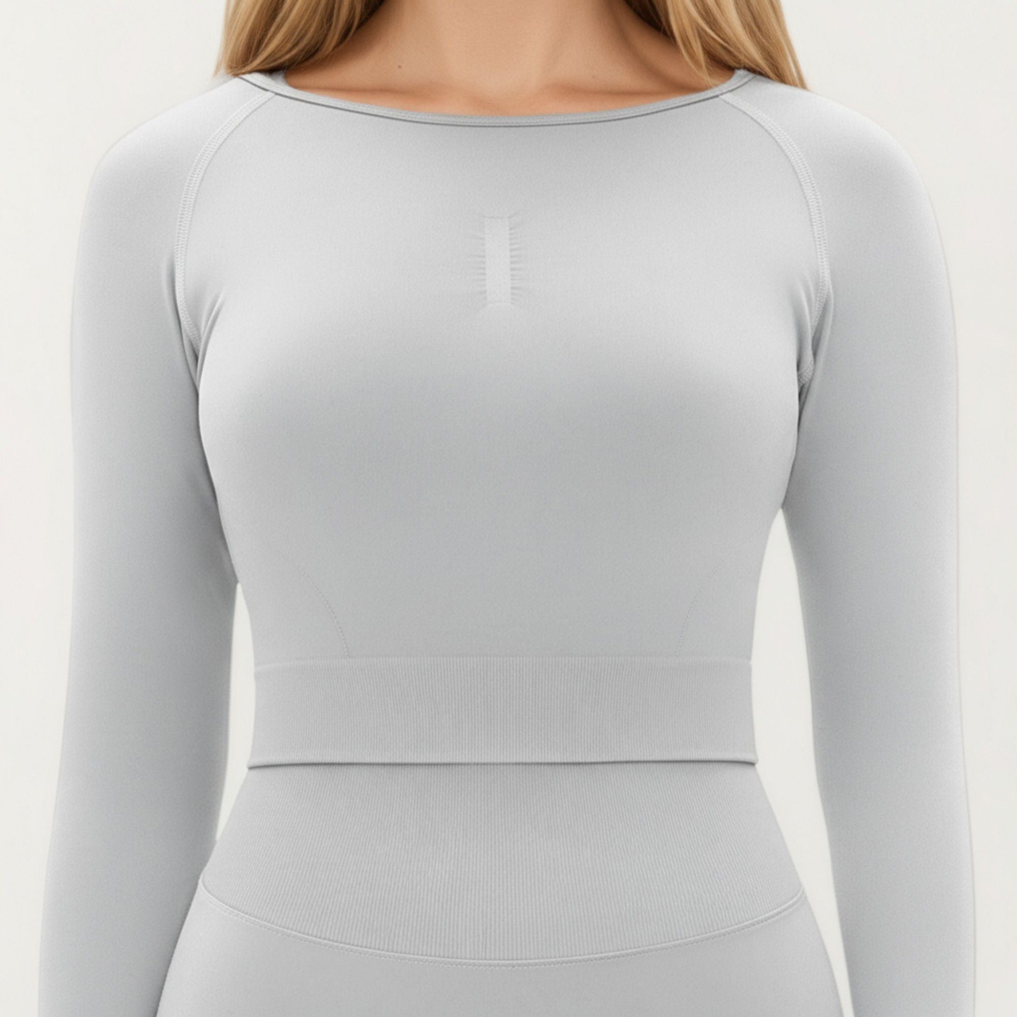 Anna-Kaci Active Women's Seamless Long Sleeve Cropped Top with Thumbhole Cuffs and Fitted Waistband