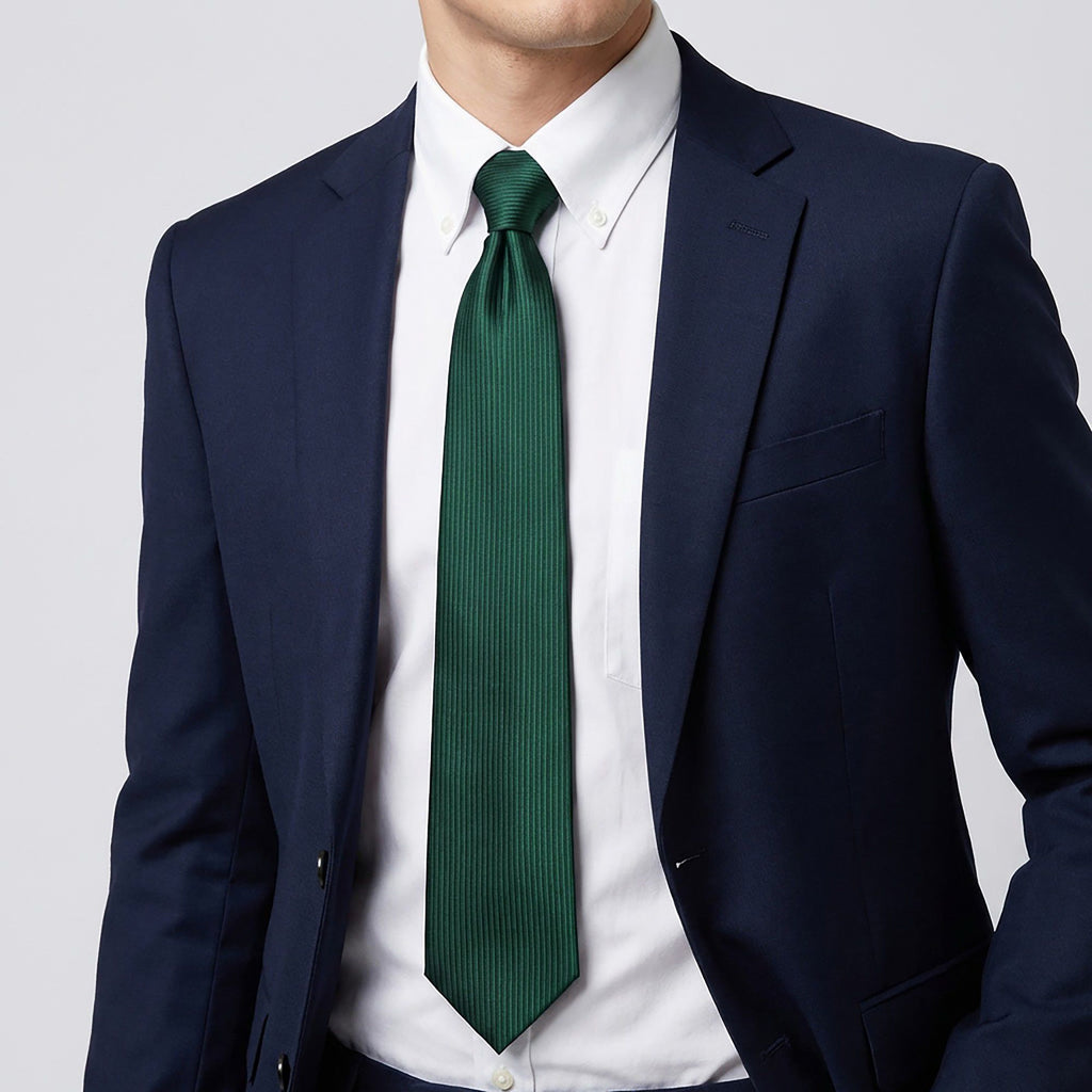 Men's Subtle Ribbed Texture Solid Tie Classic Necktie 57 Inch Length 3.1 Inch Width Formal Business Accessory