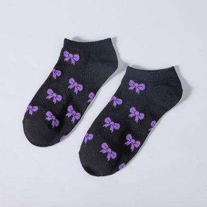 Anna-Kaci Women's No - Show Socks with Bow Pattern for Casual 5Pk