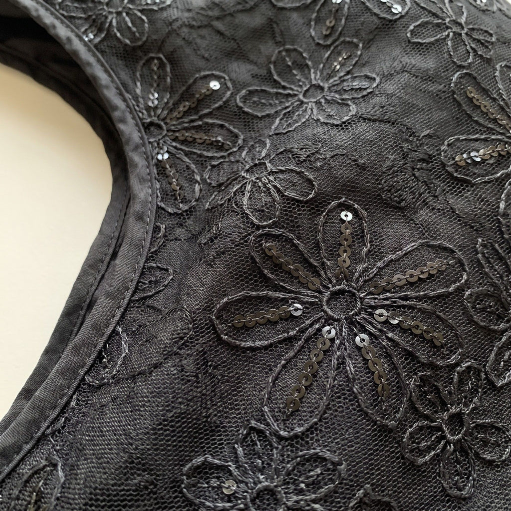 Floral Sequin Lace Slouchy Hobo Bag 15.5x10.5x4.5in