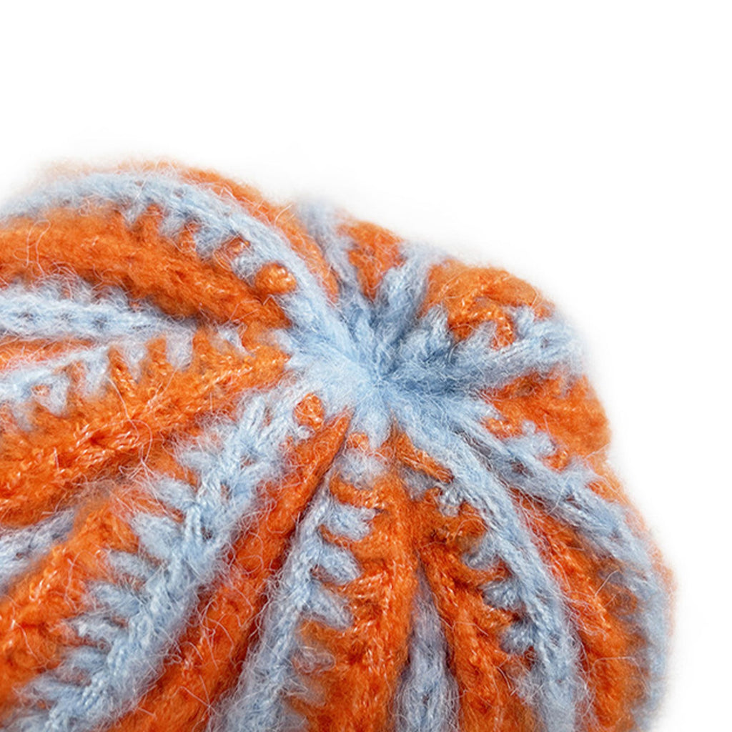Anna-Kaci Knit Beanie with Colorblock Stripes and Folded Cuff Winter Hat