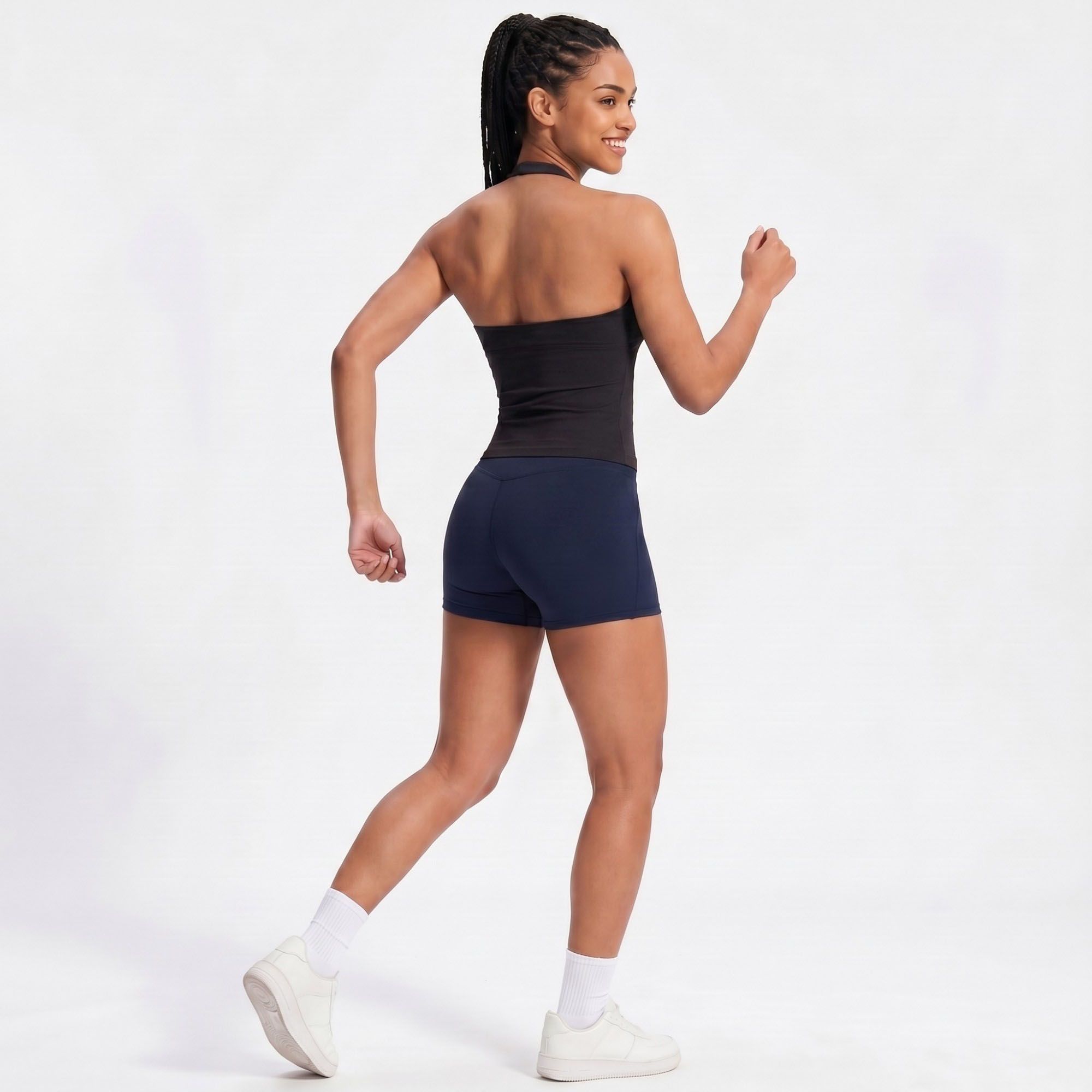 Padded Halter Wrap Front Longline Sports Bra Tank Top Workout Yoga Crop Top