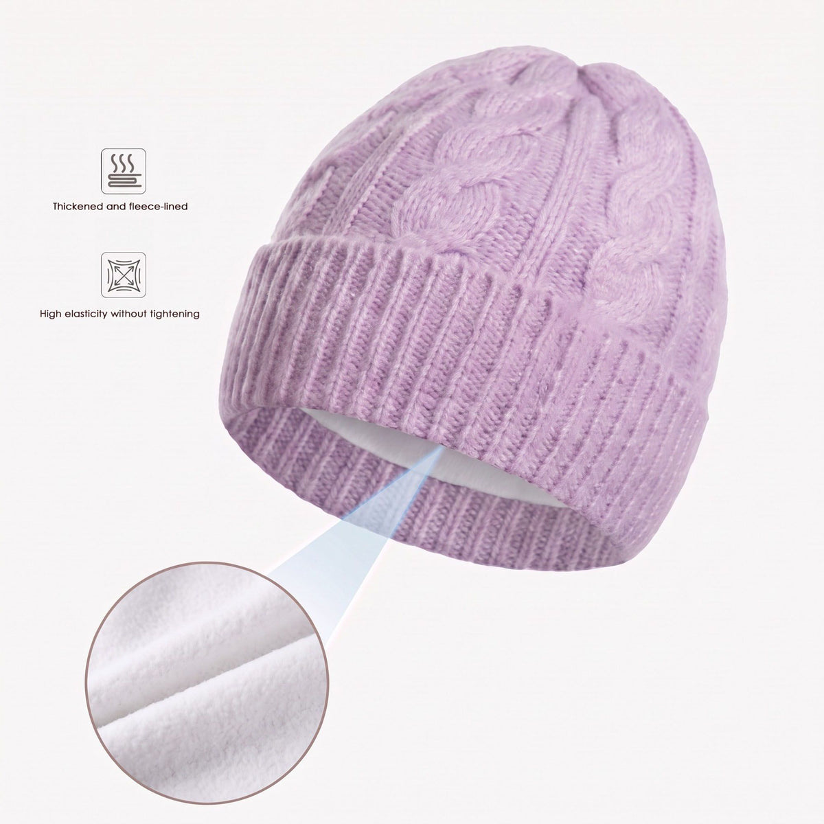 3 Piece Cable Knit Beanie Scarf and Touchscreen Gloves Set