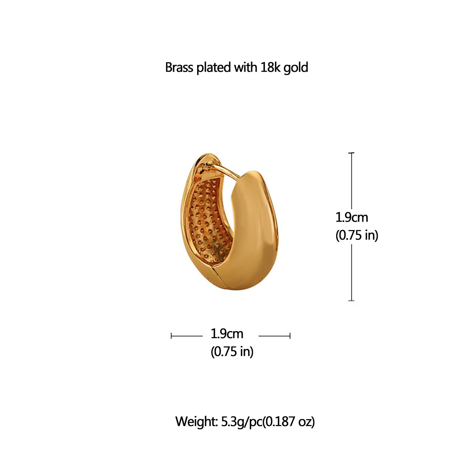 Women's Brass Huggie Hoop Earrings