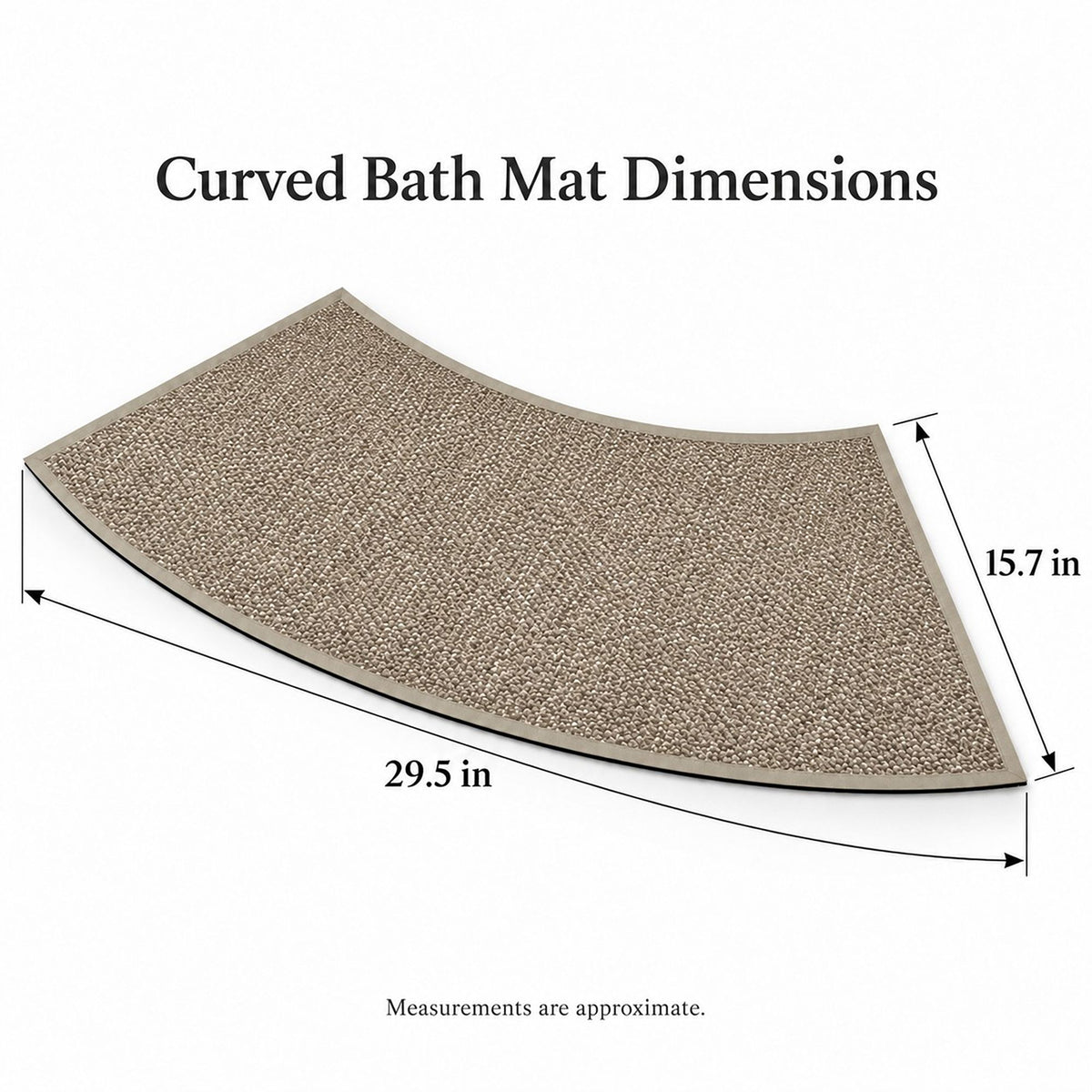 Curved Absorbent Bath Mat with Non Slip Backing