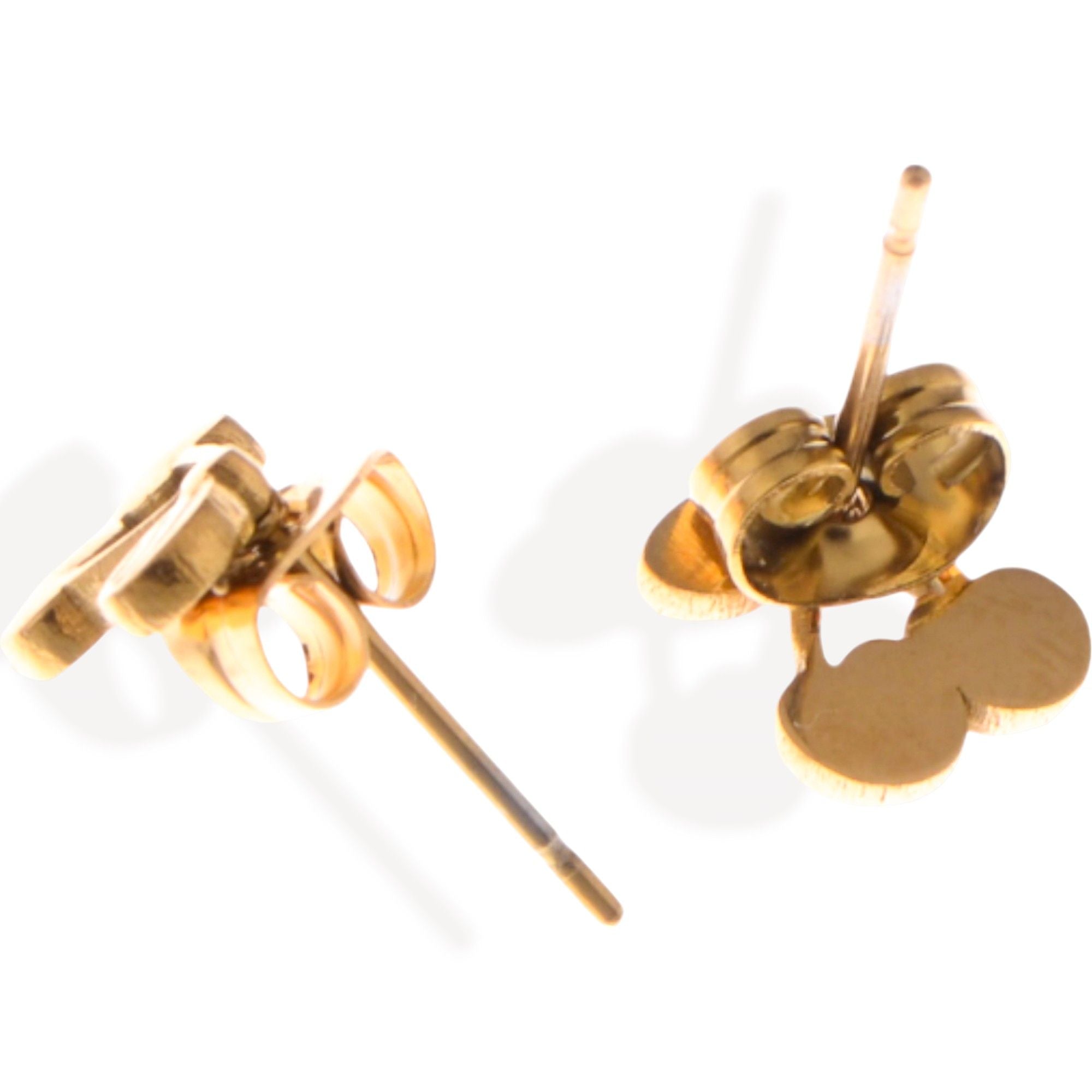 Women's Gold Tone Cherry Shaped Stud Fashion Earrings with Leaf Detail