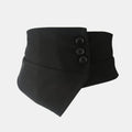 Anna-Kaci Women's Structured Asymmetrical Wide Waist Belt with Overlapping Panel Design and Decorative Button Accents 7.5x31.5in