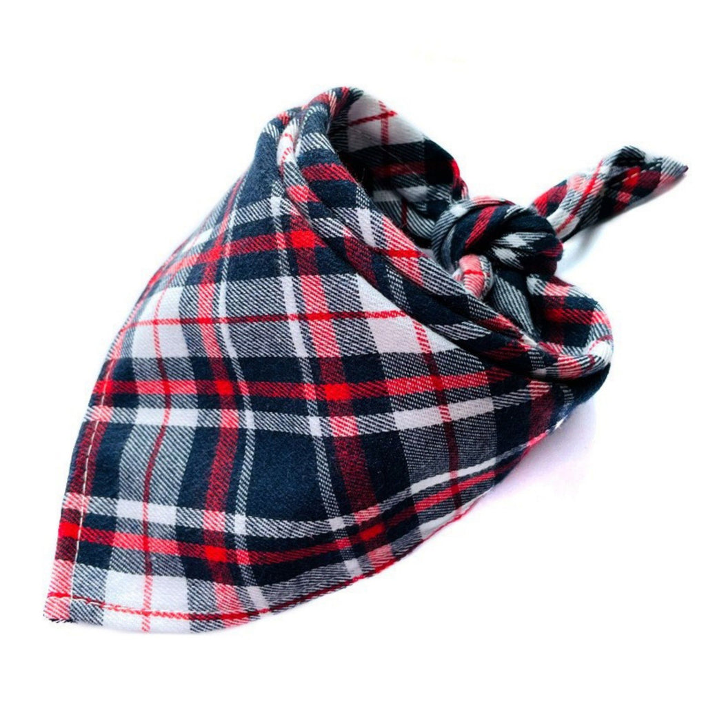 Plaid Pet Bandana Scarf Soft Tie-On Triangle Neck Accessory Classic Check Pattern