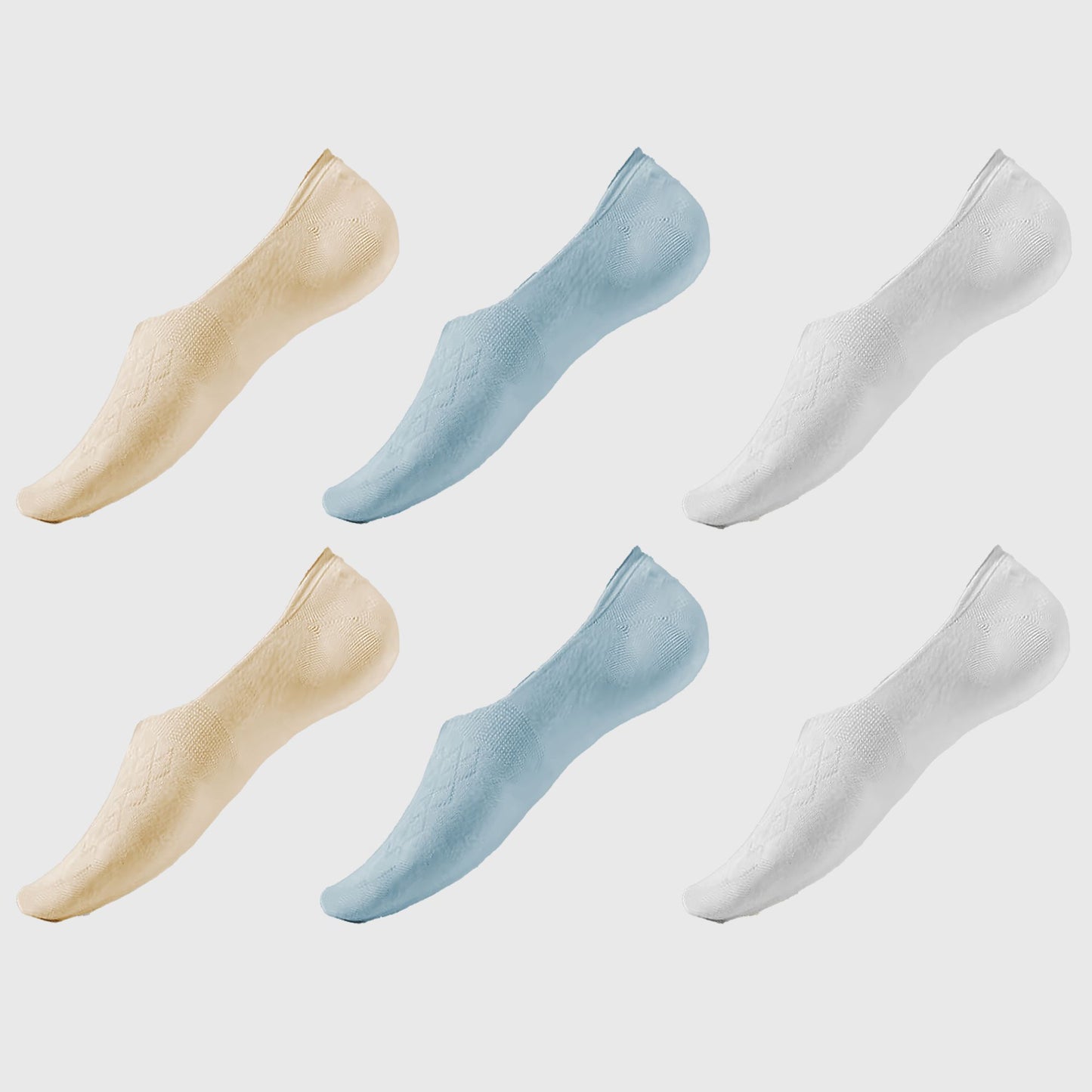 Anna-Kaci Women's Solid No Show Socks Non Slip Cotton 6Pk