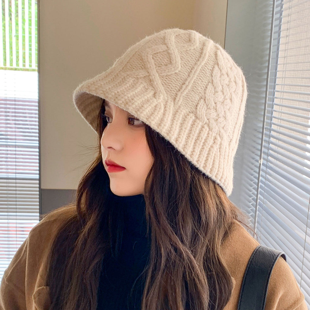 Anna-Kaci Women's Cable-Knit Bucket Hat - Soft Winter Hat for Casual Daily Wear