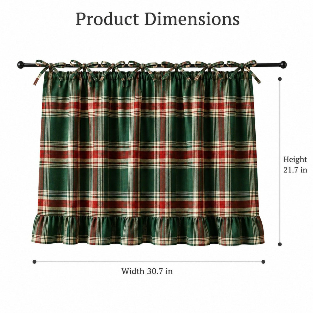 Handmade Farmhouse Floral Tie Top Cabinet Curtain Decor