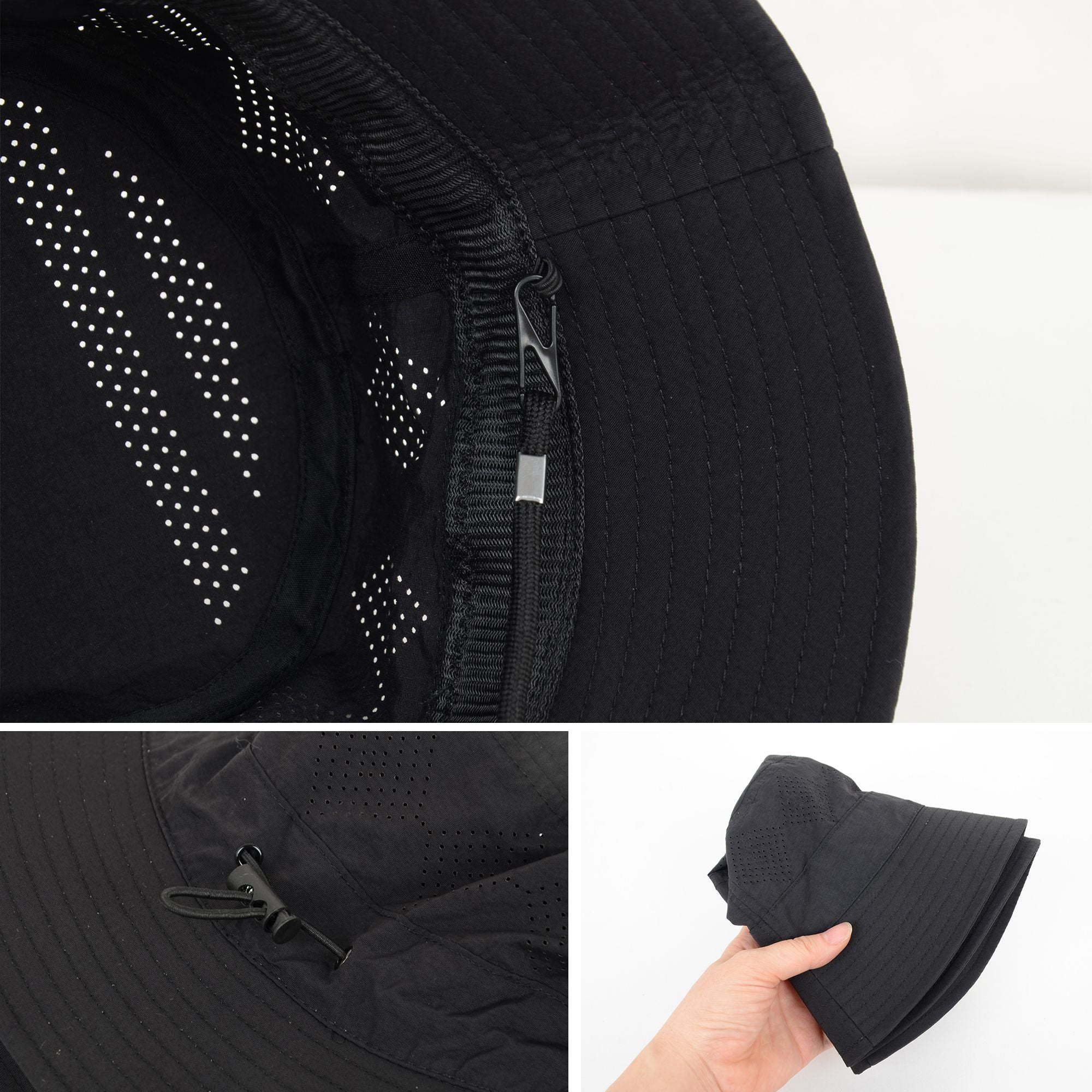 Anna-Kaci Lightweight Packable Bucket Hat with Ventilated Crown Chin Strap and Adjustable Fit for Travel Hiking and Outdoor Use