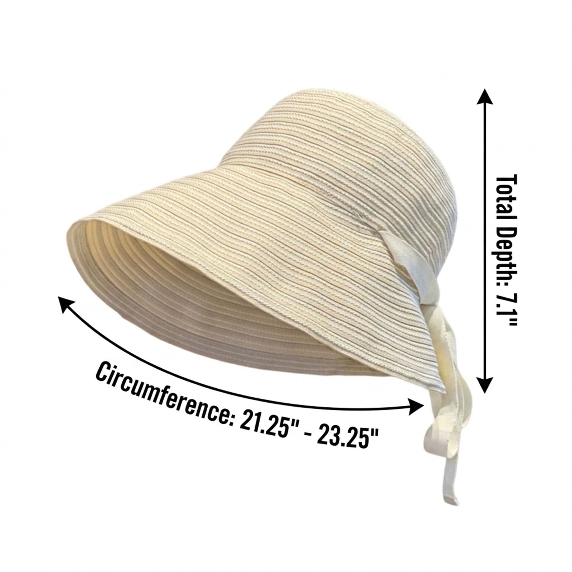 Striped Wide Brim Sun Hat with Tie Back