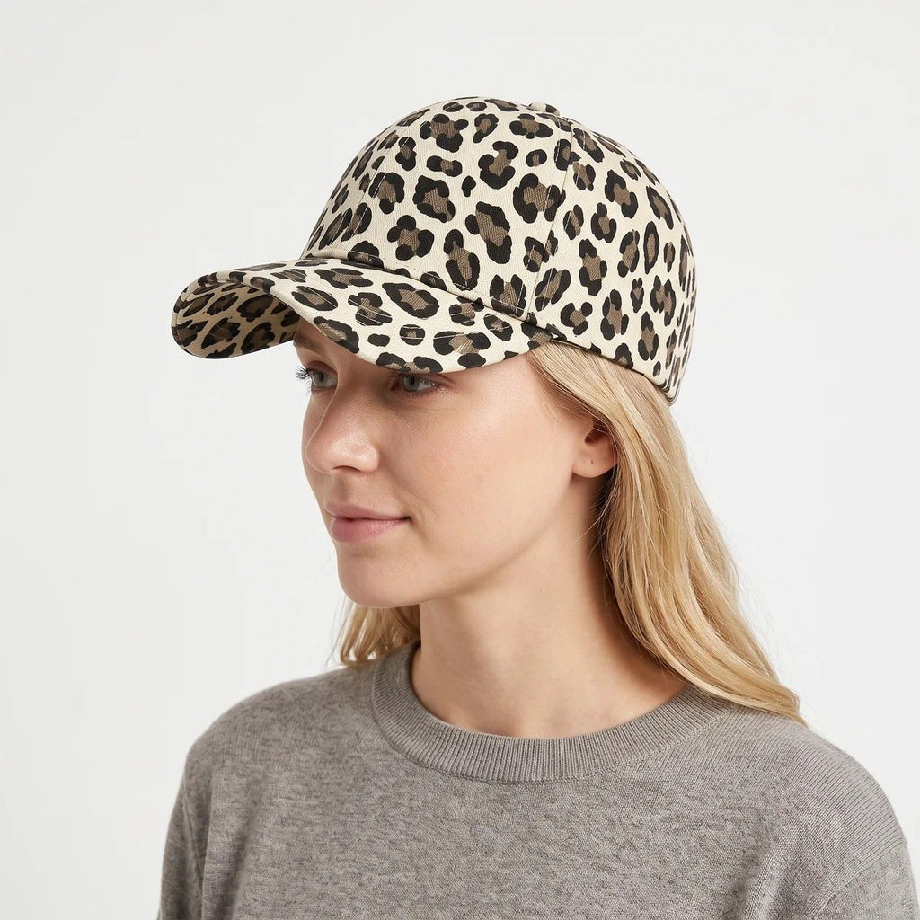 Leopard Print Baseball Cap Adjustable Curved Brim Casual Animal Print Hat