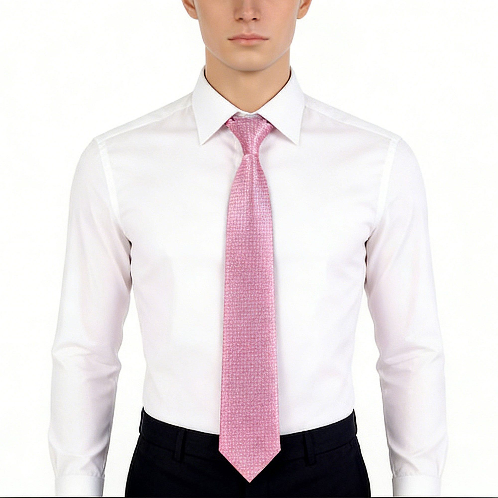 Anna-Kaci Men's Textured Polyester Tie - Formal Necktie for Business, Weddings & Holiday Events