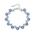 Women's Crystal Flower Bracelet with Rhinestone Accents