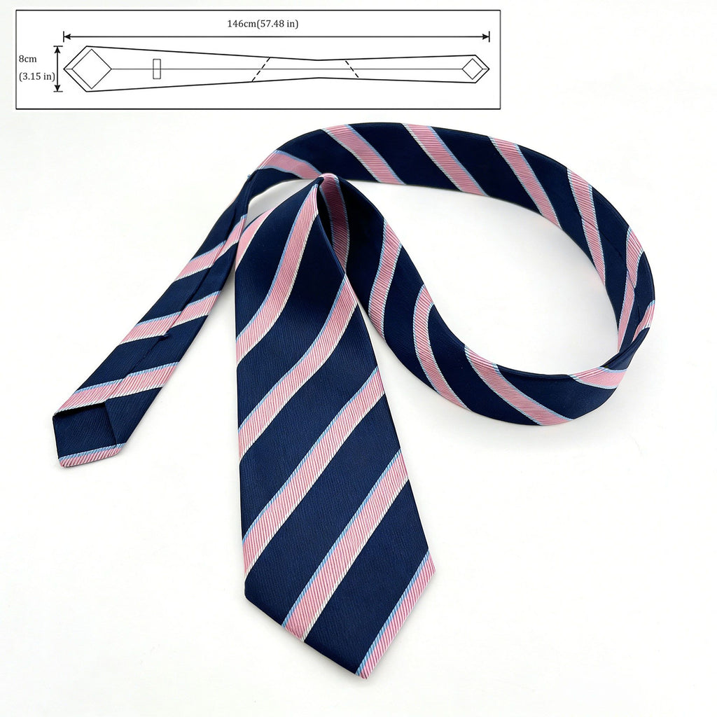 Anna-Kaci Men's Polyester Filament Tie with Multi-Tone Stripes - Formal Necktie for Business, Weddings & Daily Wear