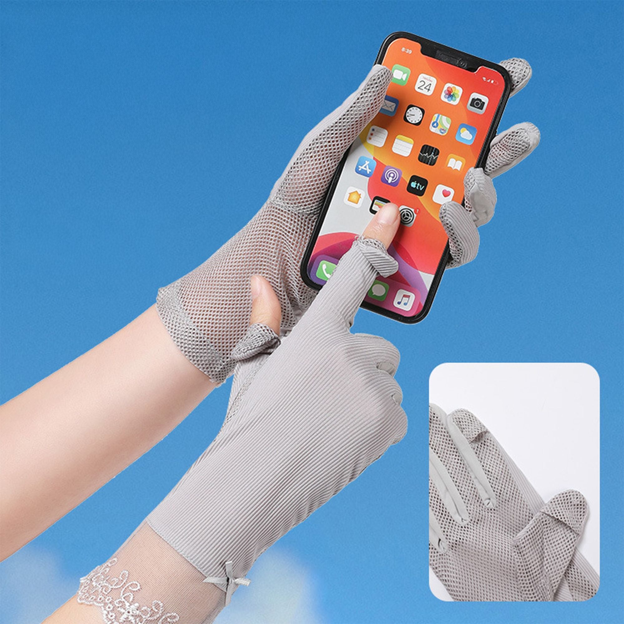 Convertible Fingerless Sun Protection Cycling Gloves
