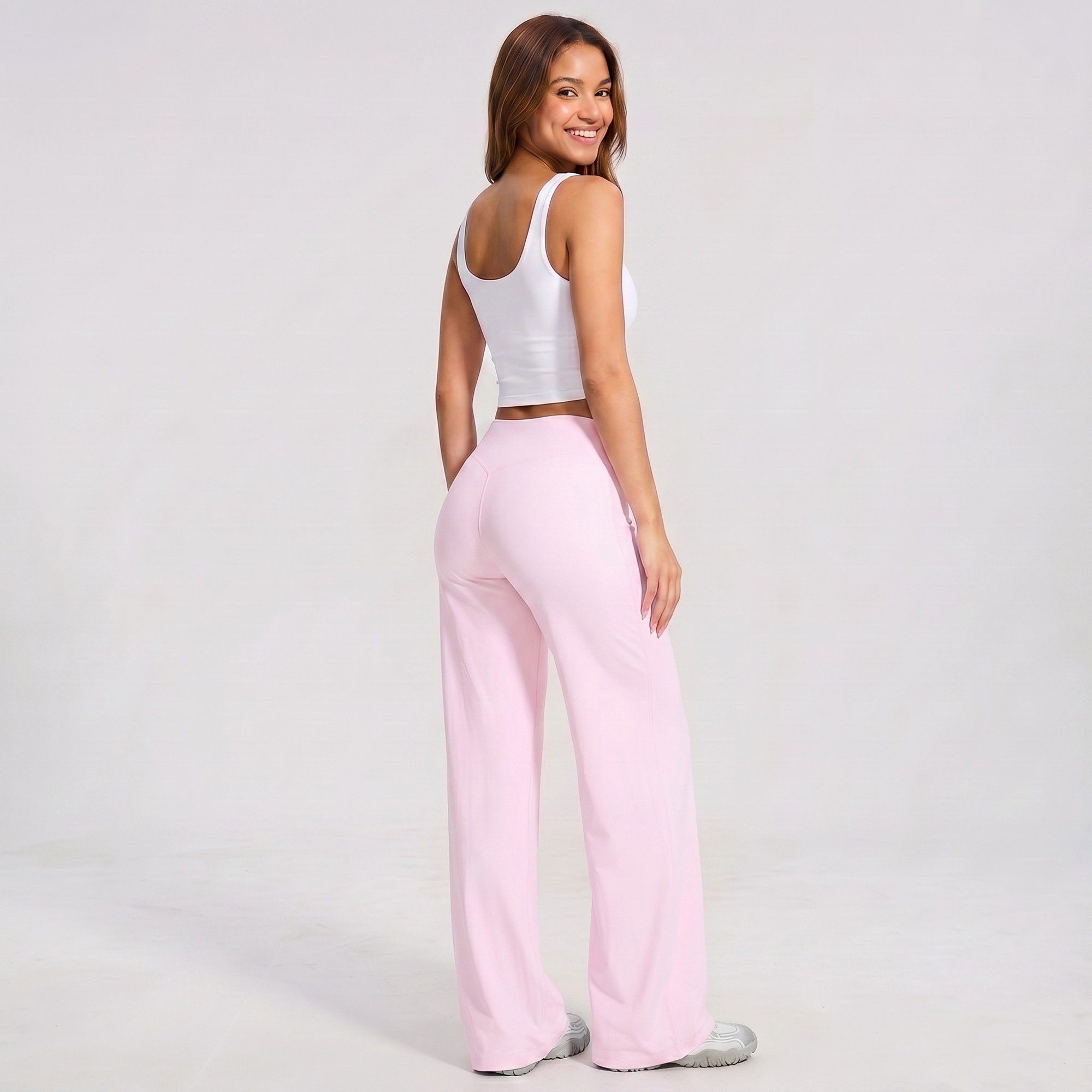 High Waisted Wide Leg Yoga Pants Loose Fit Workout Lounge Pants