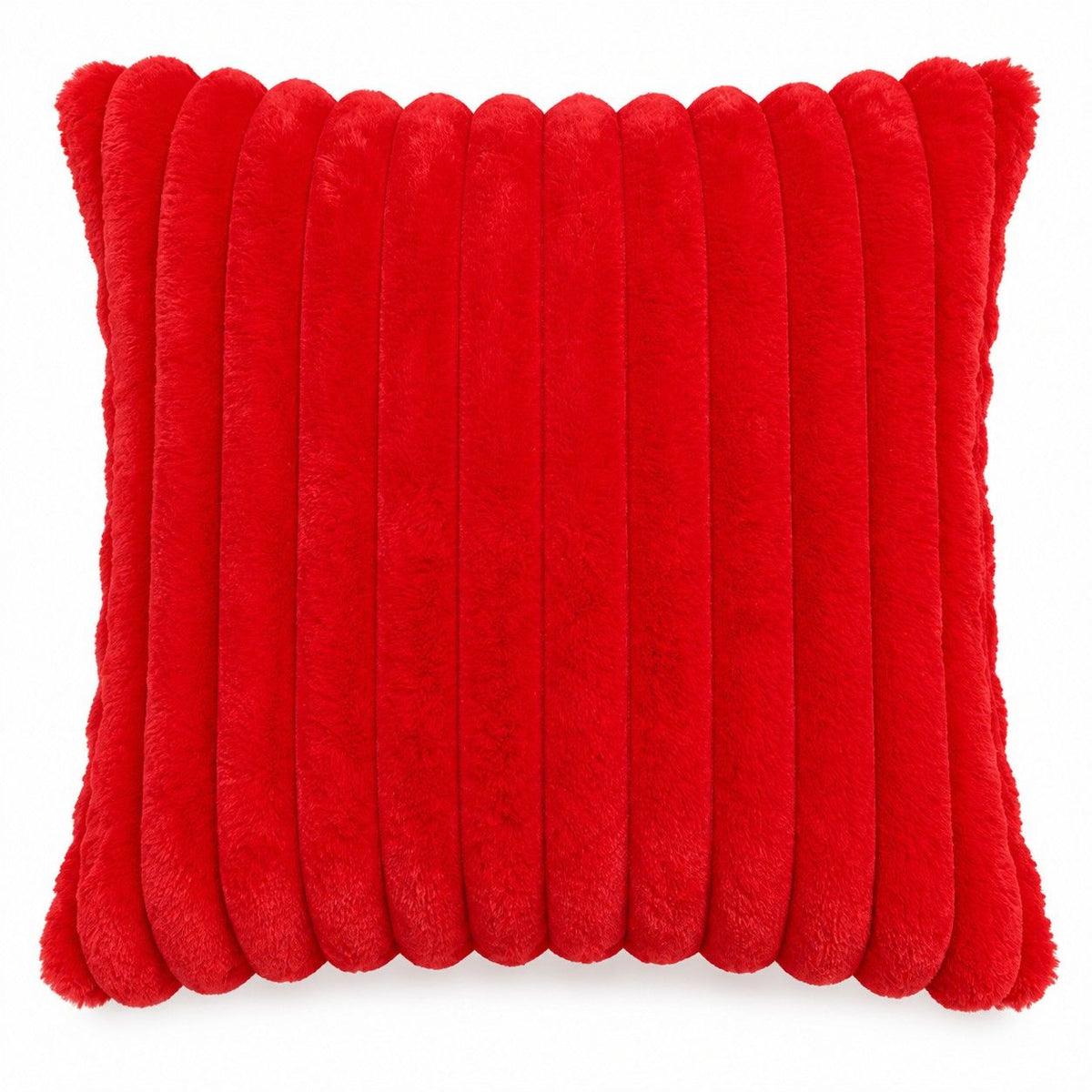 Double Sided Plush Corduroy Throw Pillow Cover 18 x 18 Inch Wide Stripe Texture