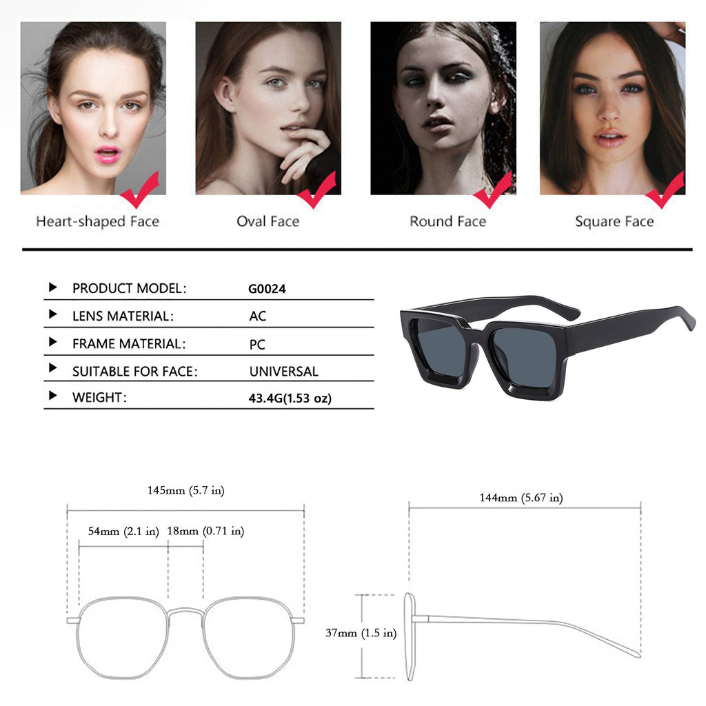 Anna-Kaci Stylish Square Women's Polarized Sunglasses UV400 Protection