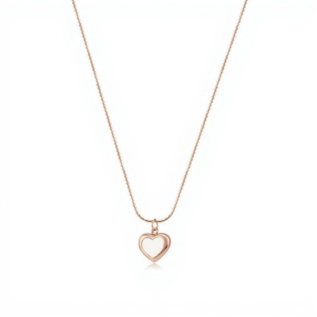 Open Heart Pendant Necklace Minimalist Outline Heart Chain Jewelry