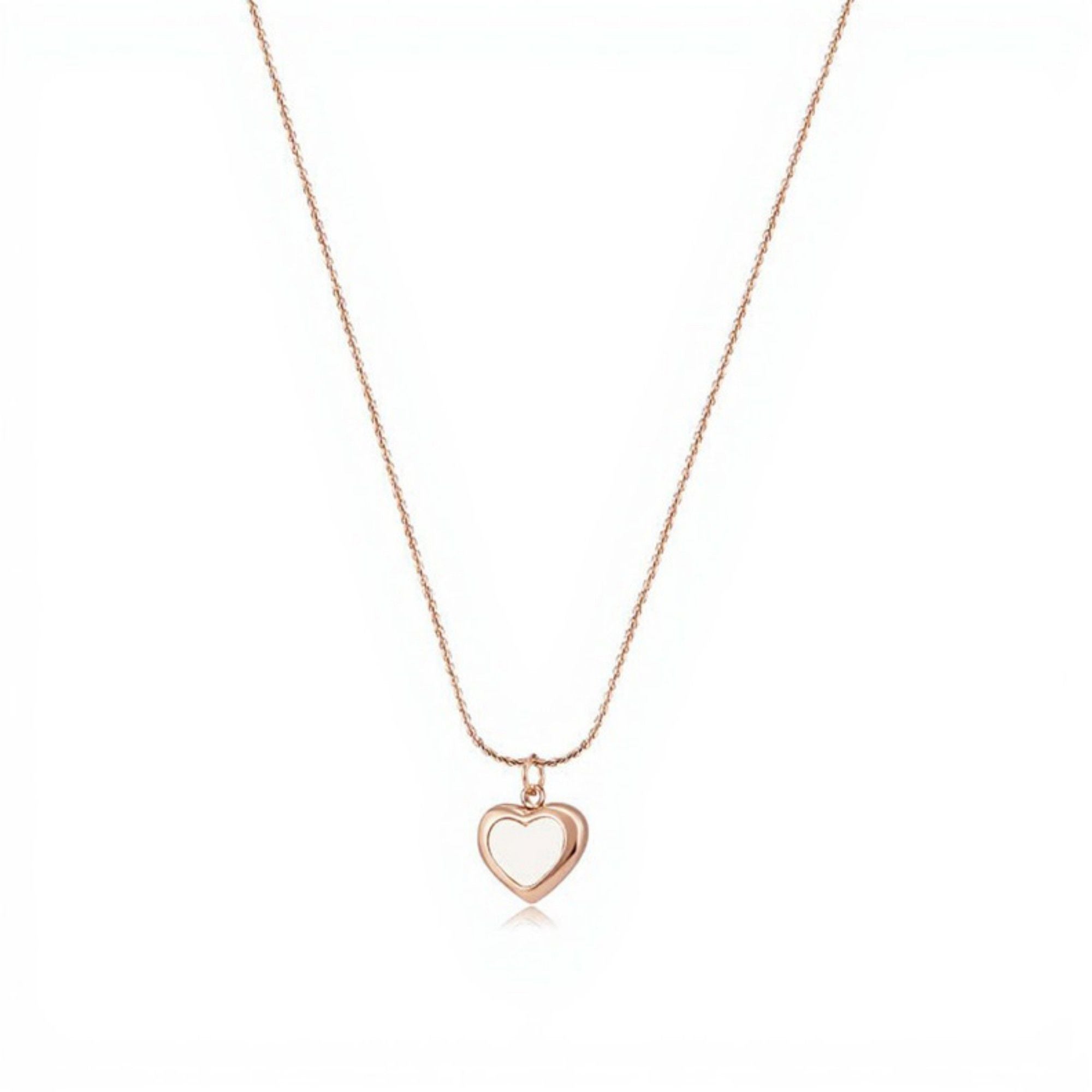 Open Heart Pendant Necklace Minimalist Outline Heart Chain Jewelry