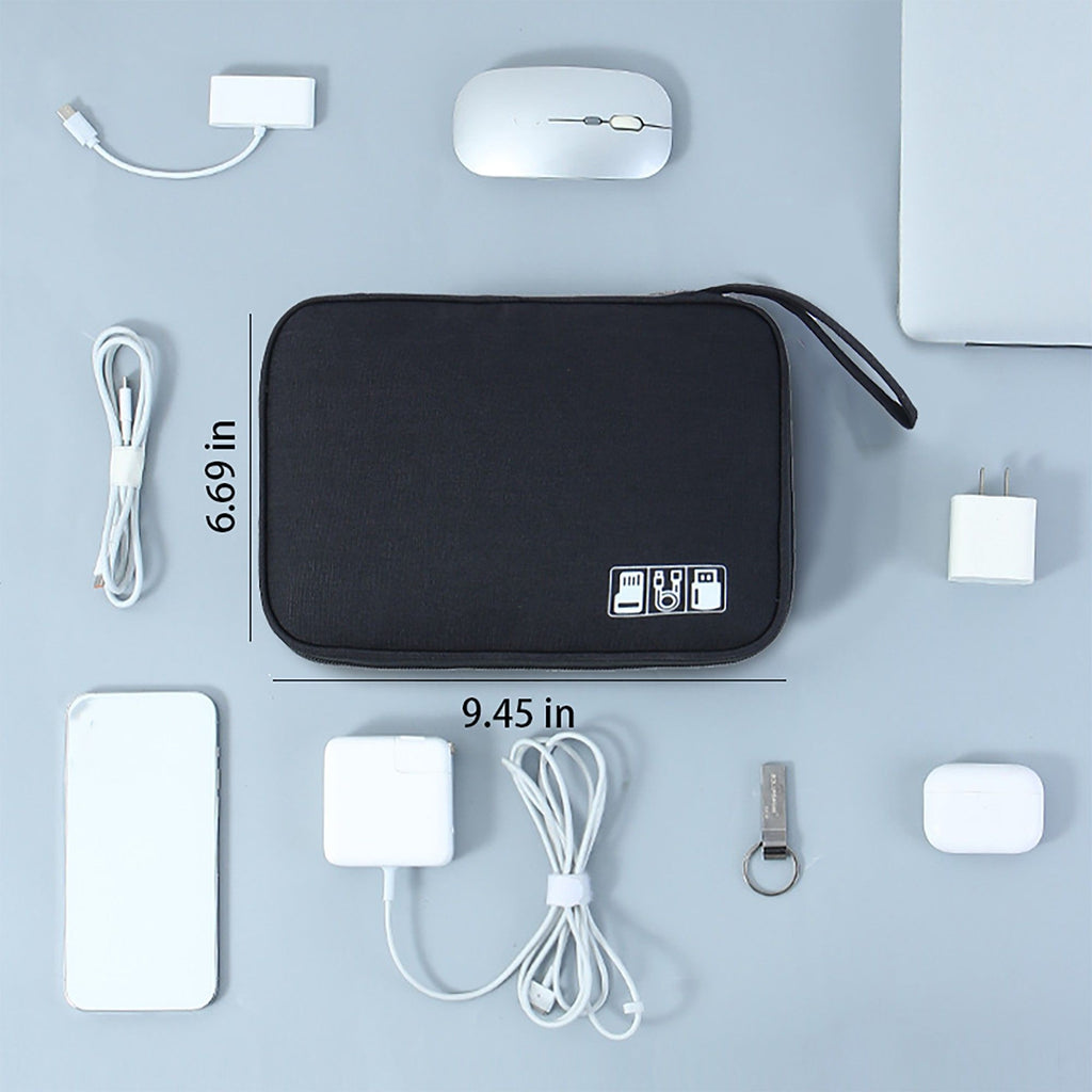 Electronic Organizer Case with Zipper Closure Cable Storage Pouch Portable Travel Tech Accessories Organizer Bag