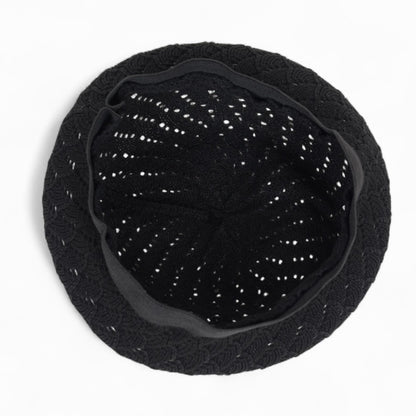 Anna-Kaci Women's Lightweight Crochet Beret Hat with Open Knit Pattern and Soft Stretch Fit