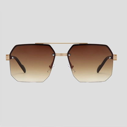 Anna-Kaci Women's Chic Trimmed Octagon Polarized Sunglasses UV400 Protection