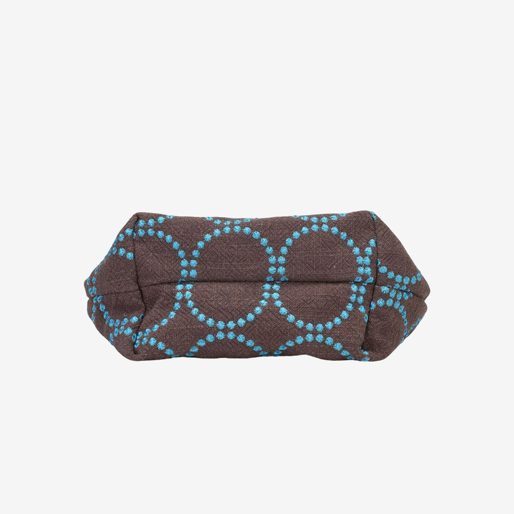 Hemp Embroidered Crossbody Bag Large Circle Polka Dot Shoulder Bag