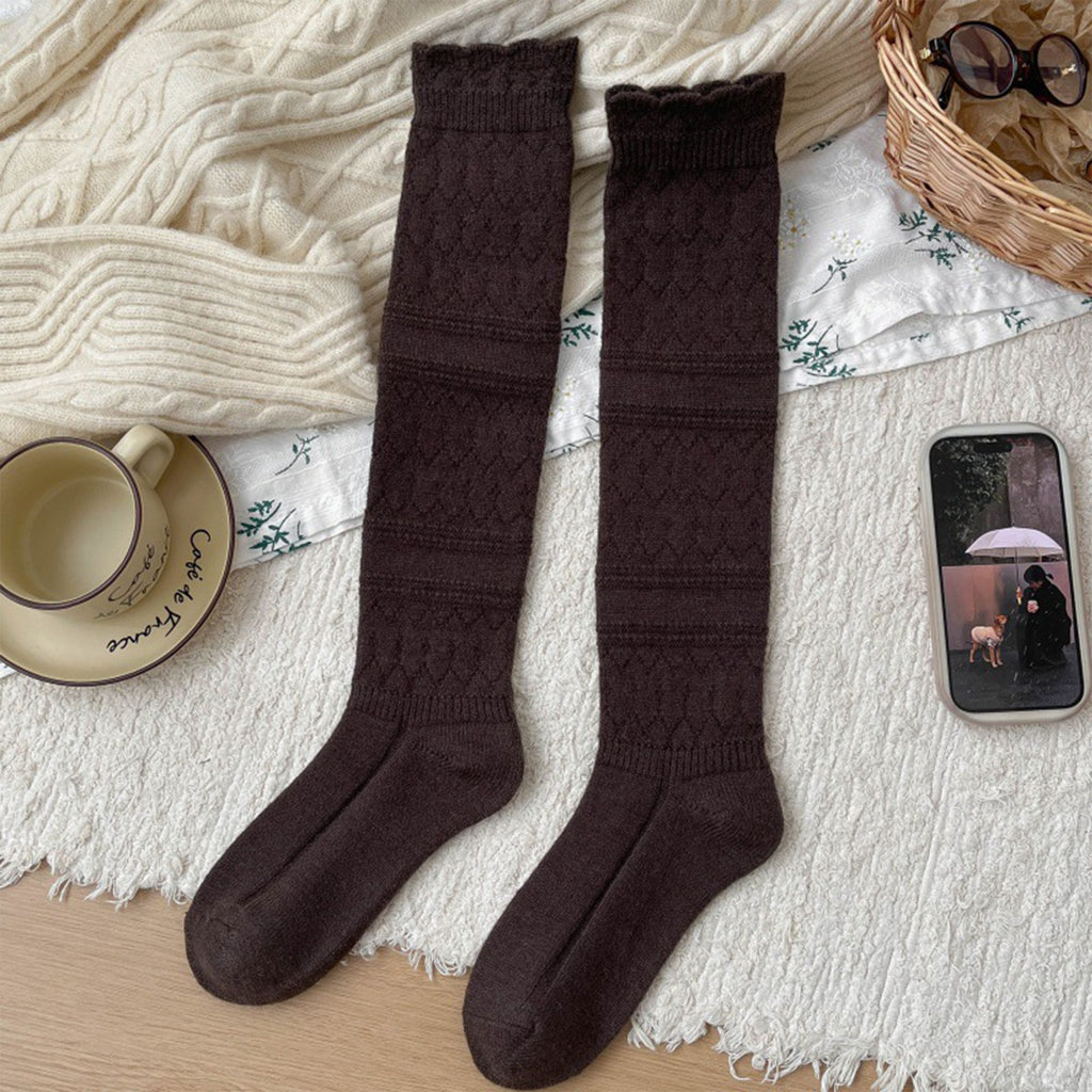Anna-Kaci Women's 6pk Cable Knit Knee-High Socks - Warm Textured Socks for Casual Winter & Cozy Daily Wear