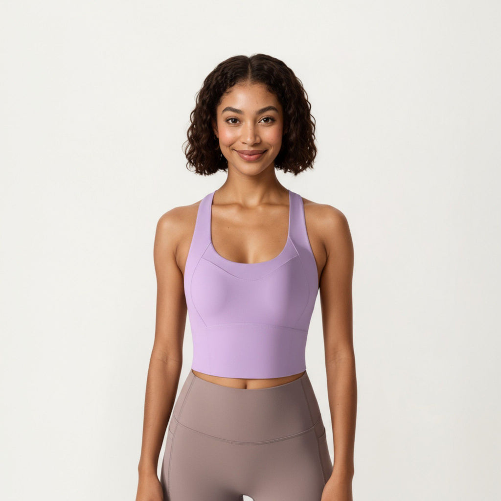 Anna-Kaci Active Women's Cross Back Sports Tank Top with Scoop Neckline and Wide Supportive Band