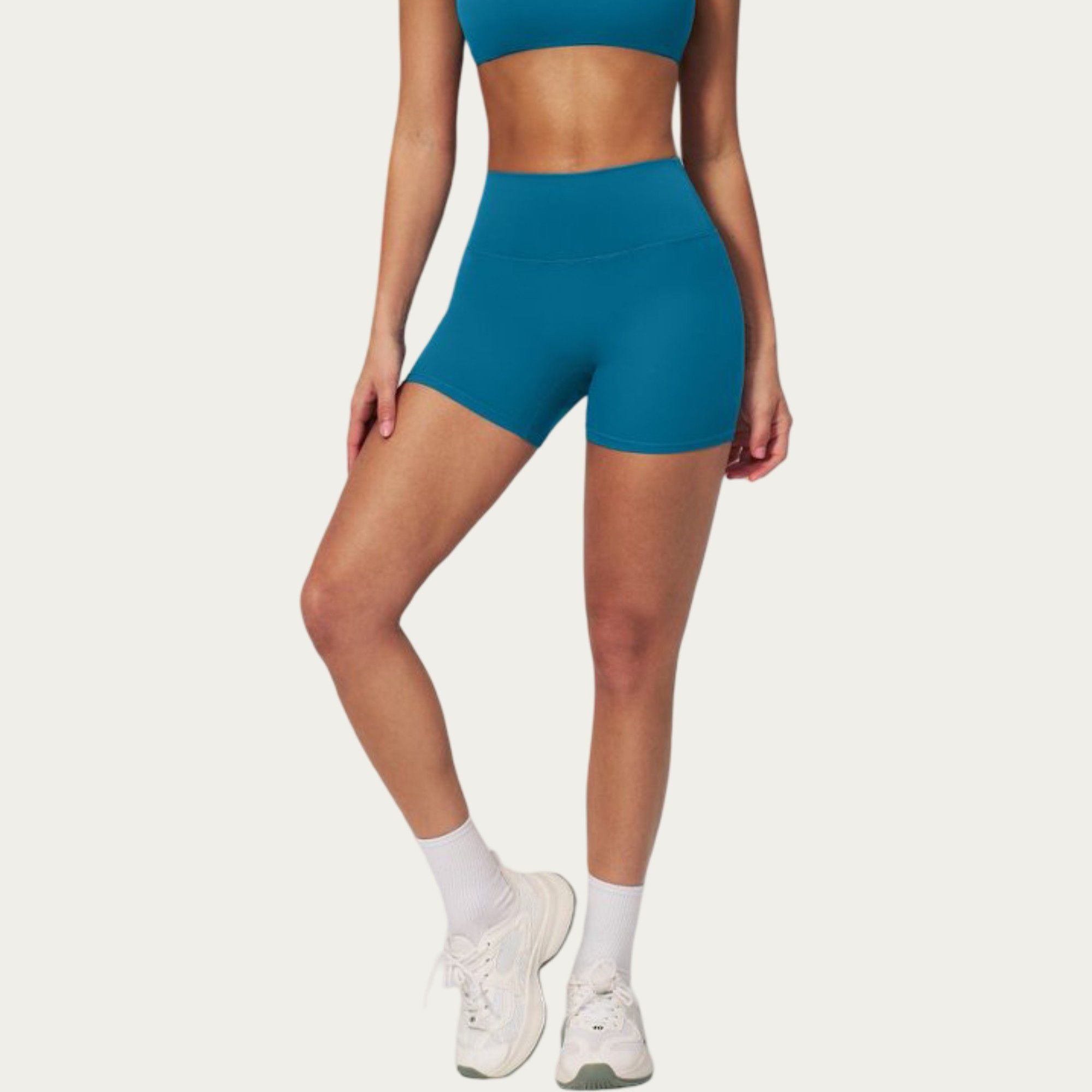 Anna-Kaci Active Women's High Waist Mini Biker Shorts with Smooth Stretch Fabric and Seam Detail