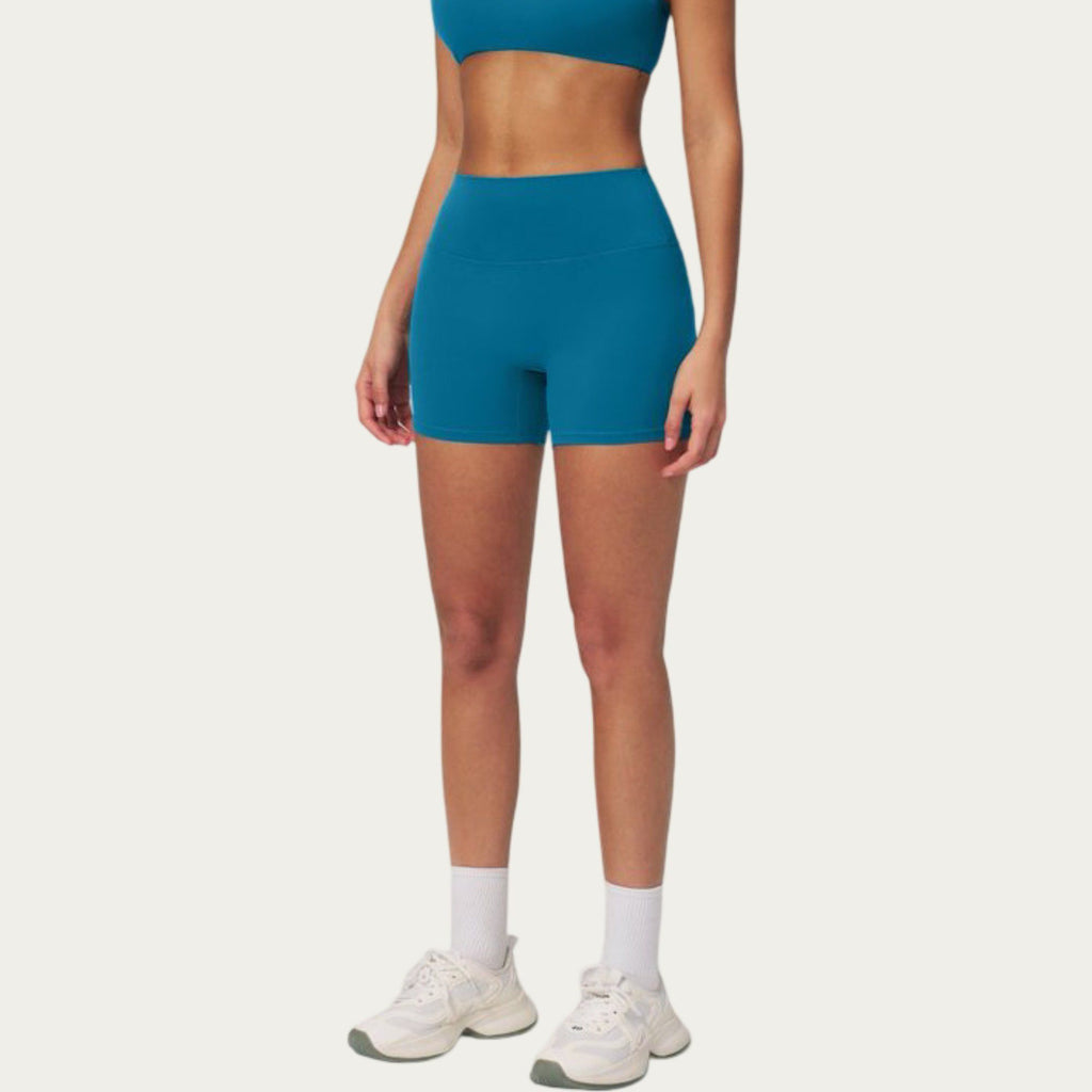 Anna-Kaci Active Women's High Waist Mini Biker Shorts with Smooth Stretch Fabric and Seam Detail