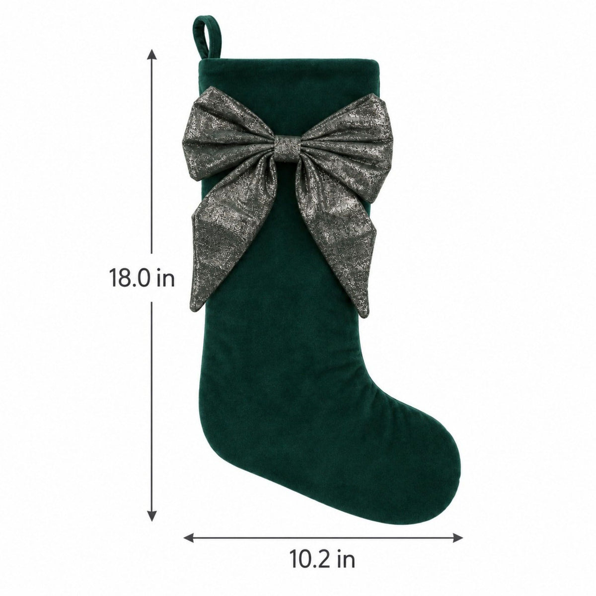 2 Pack 18 Inch Christmas Stockings with Oversized Bow Hanging Loop Holiday Mantel Decor