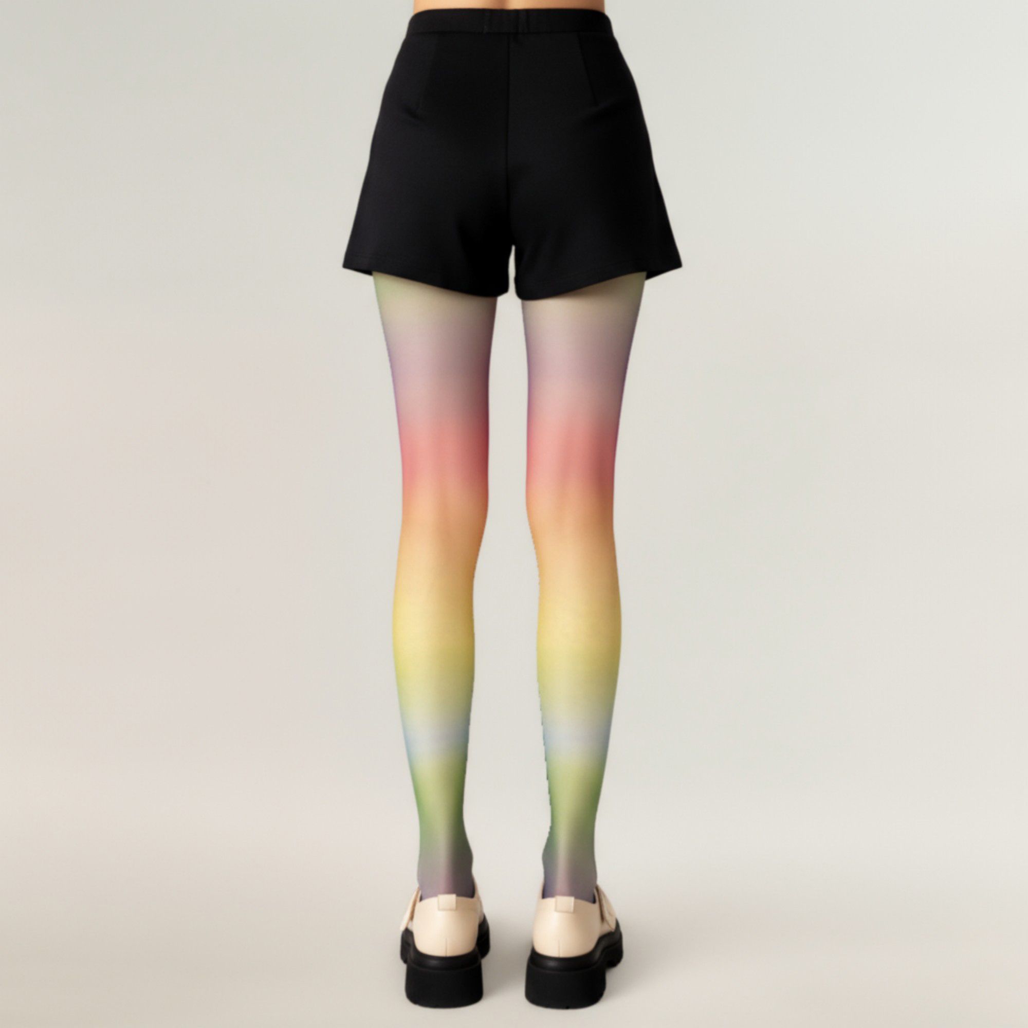 Anna-Kaci 2pcs Women's Gradient Rainbow Sheer Tights with Soft Ombre Design