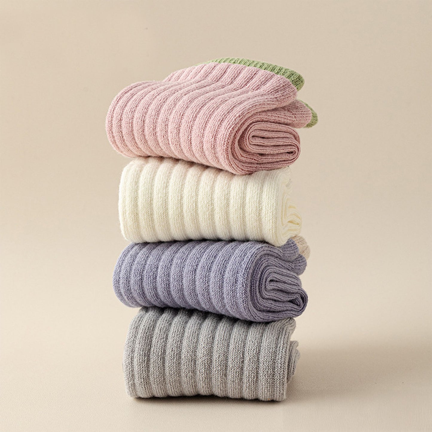 Anna-Kaci Womens Non-Slip Grip Crew Socks 3 Pair Pack Custom Color Combos Soft Ribbed Cotton with 3D Silicone Heel