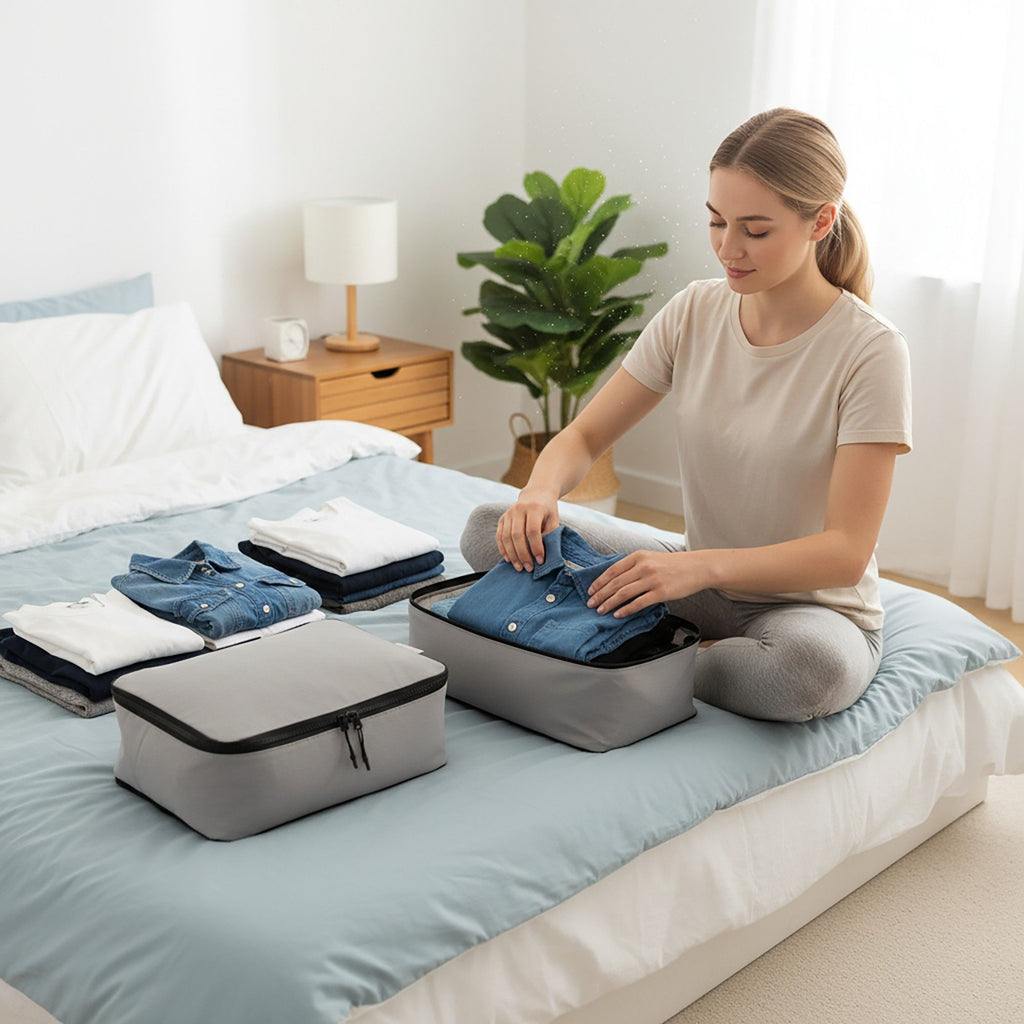 Travel Packing Cube Set Lightweight Zipper Storage Bags Luggage Organizer Multi Size Clothing Packing Set
