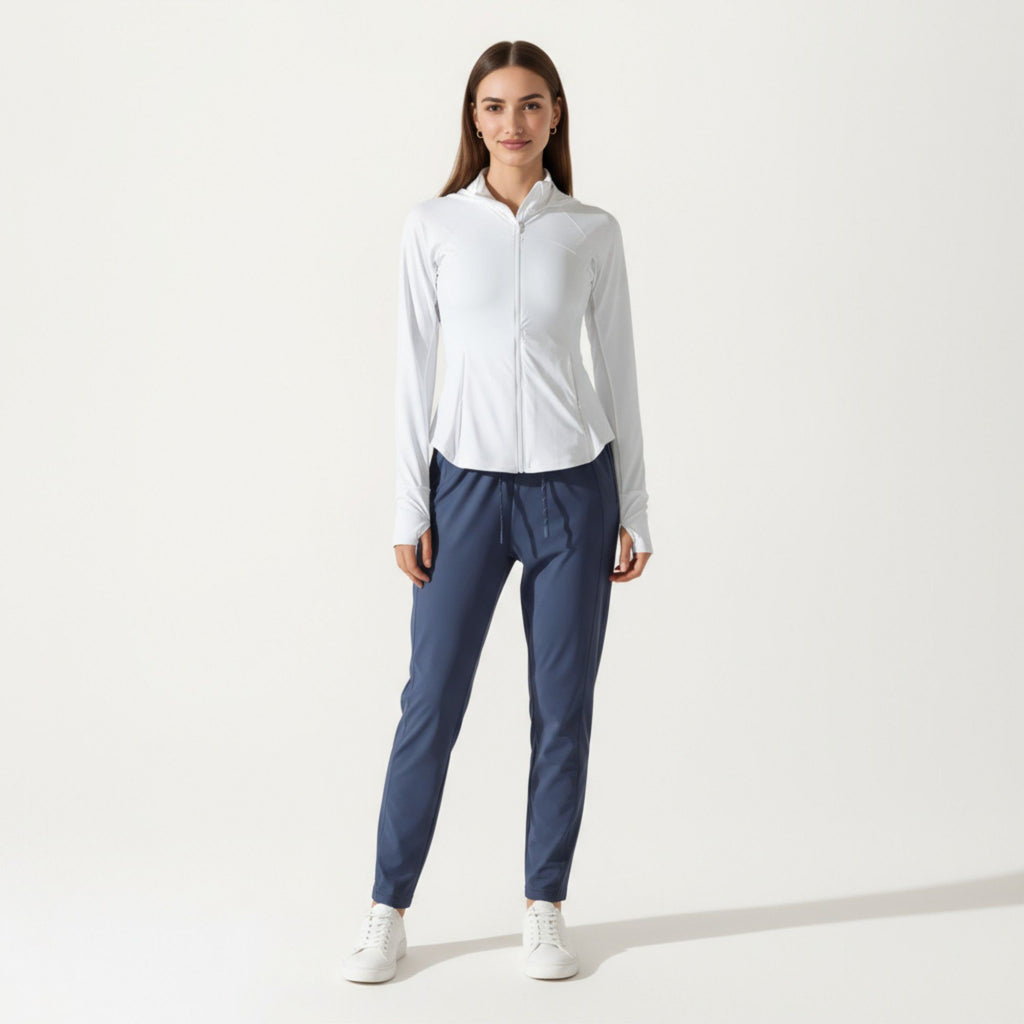 Anna-Kaci Active Women's Full Zip Long Sleeve Active Jacket with Fitted Silhouette and High Neck