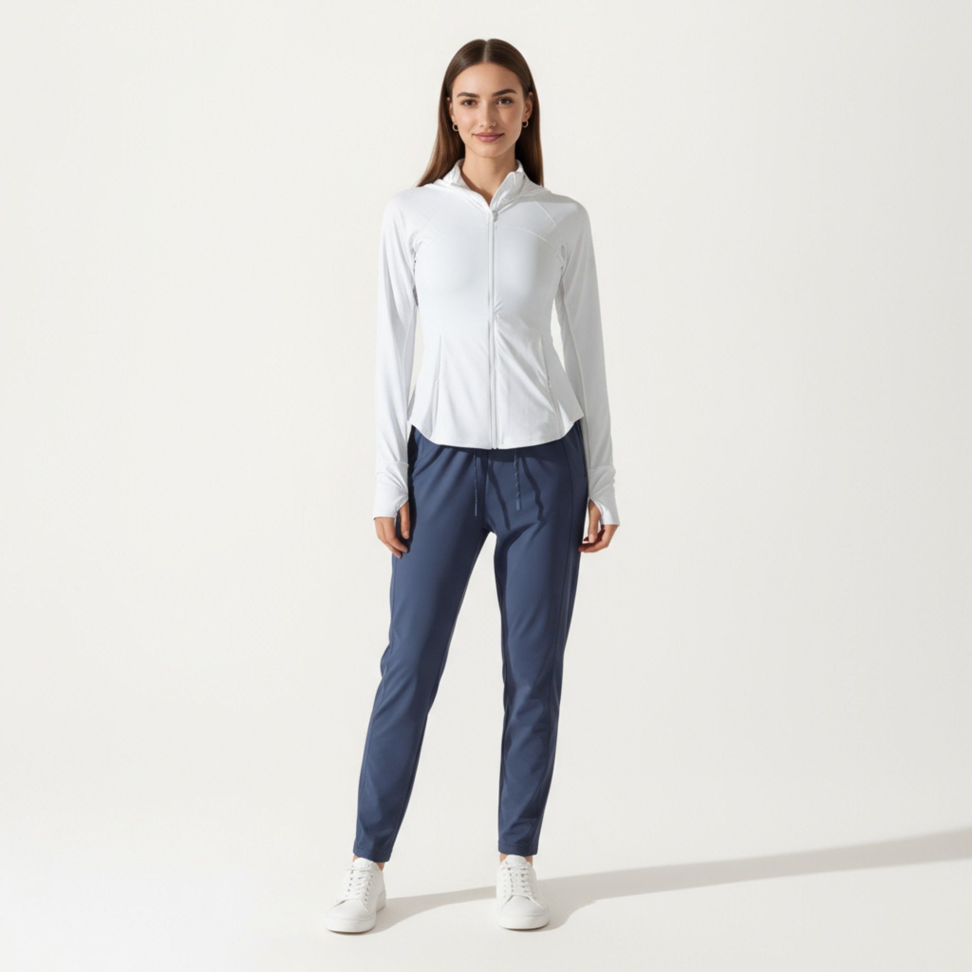 Anna-Kaci Active Women's Full Zip Long Sleeve Active Jacket with Fitted Silhouette and High Neck
