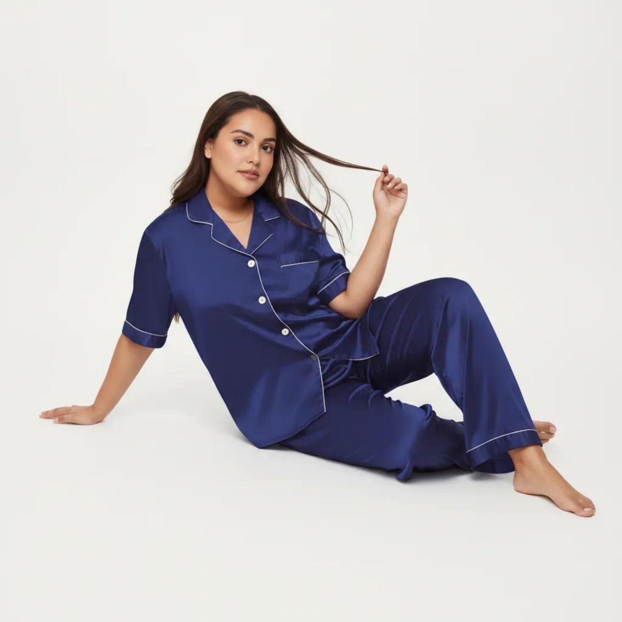 Anna-Kaci Lounge Women's Plus Size 2-Piece Floral Kimono Robe Set with Short Sleeve Open Front Longline Cover Up and Matching Inner Dress