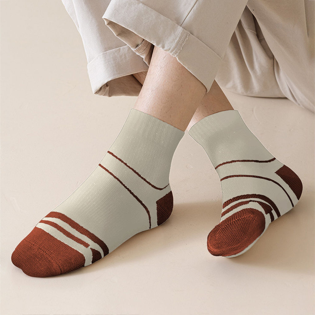 Anna-Kaci Men's 6pk Striped Ankle Socks