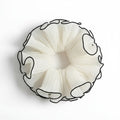Pleated Organza Hair Scrunchie with Contrast Trim and Voluminous Ruffled Design