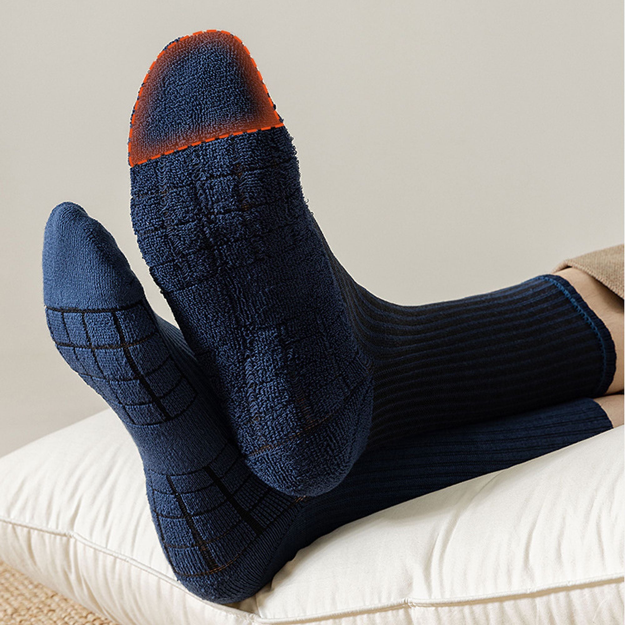 Anna-Kaci 6pk Men's Crew Socks with Non - Slip Sole