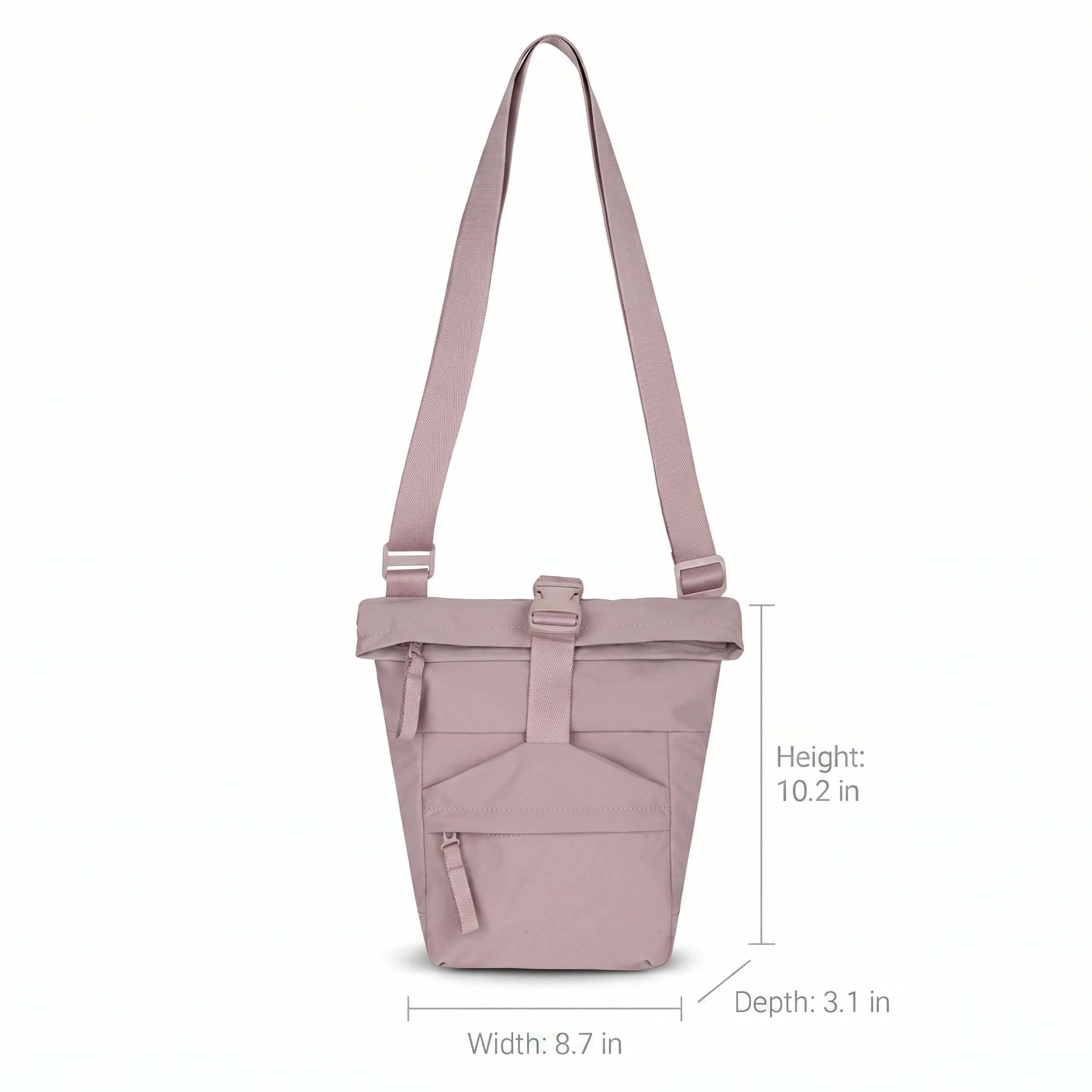 Water Resistant Nylon Crossbody Bucket Bag Adjustable Strap Multi Pocket Everyday Travel Bag