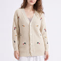 Floral Embroidered Button Front Cardigan