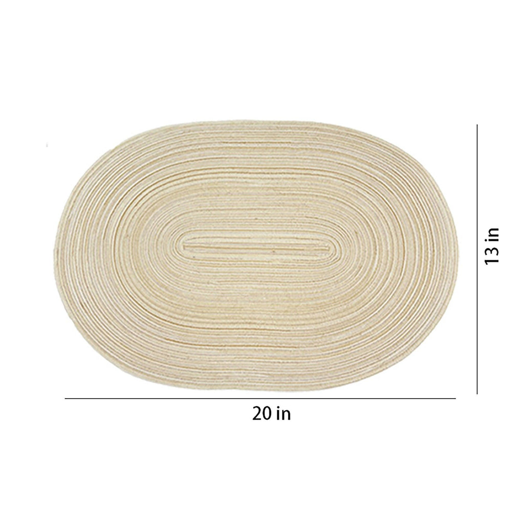 4 Piece Oval Braided Placemats Woven Heat Resistant Dining Table Mats Washable Kitchen Place Mats